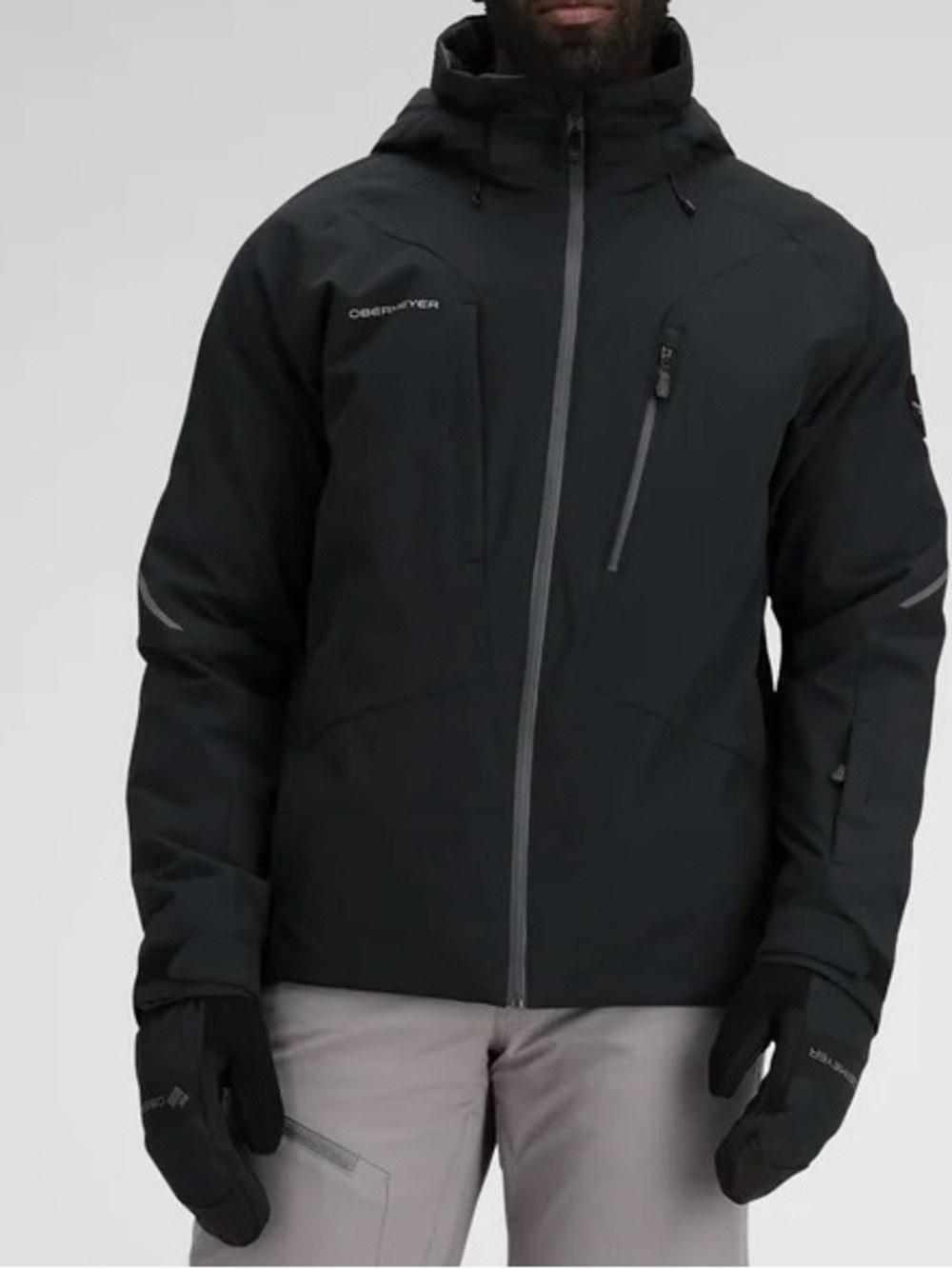 Obermeyer Men's Black Insulated Ski Jacket with Hood